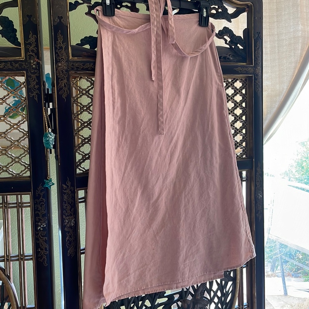 Lisa Says Gah Linen Wrap-Around Skirt